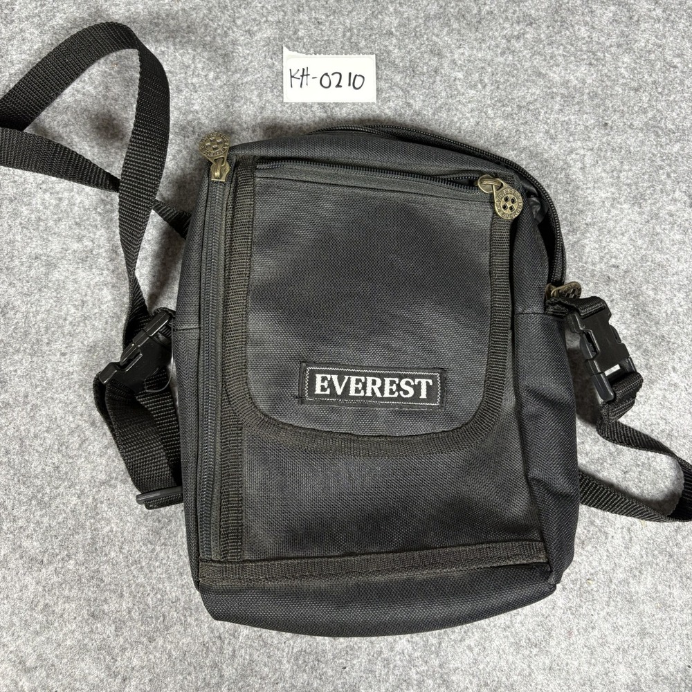 Everest Crossbody Messenger Bag Small Black Durable Polyester Utility